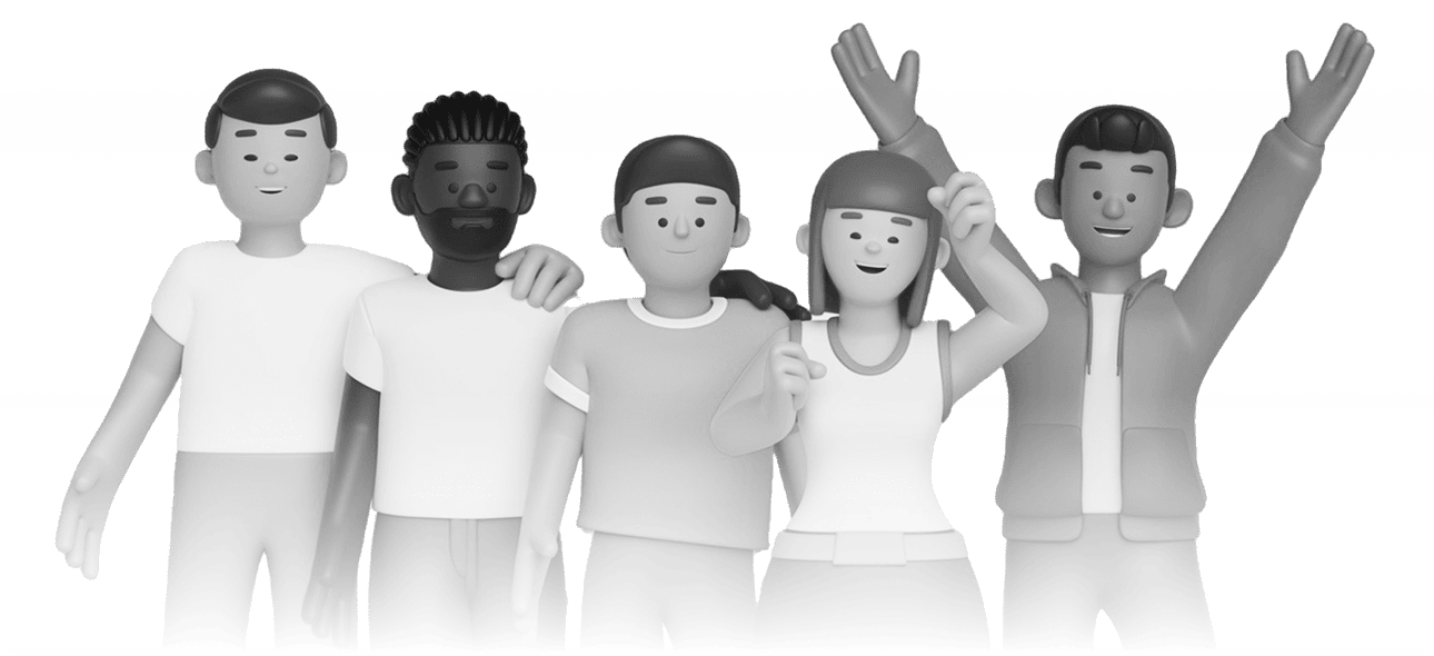 A diverse team working together