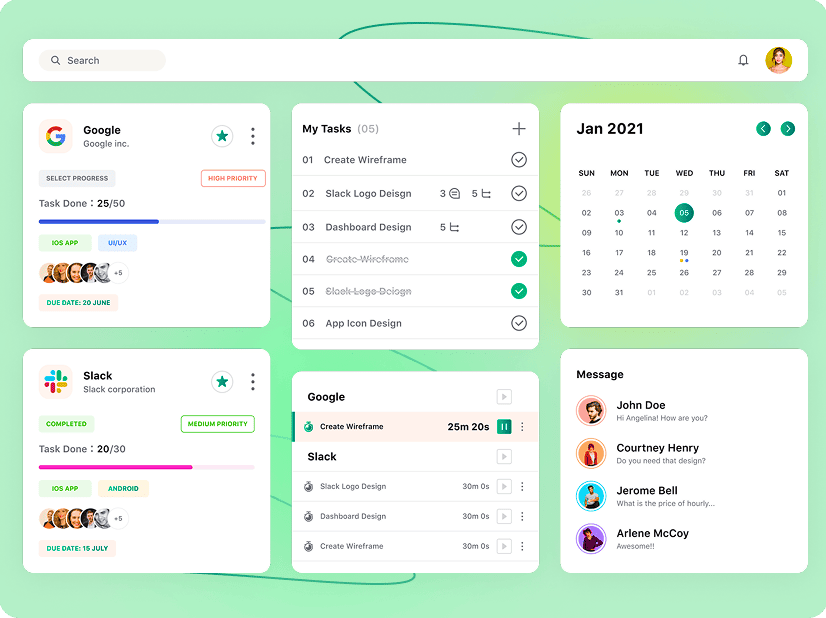 Shared workspace for data pipelines, dashboards and team reports