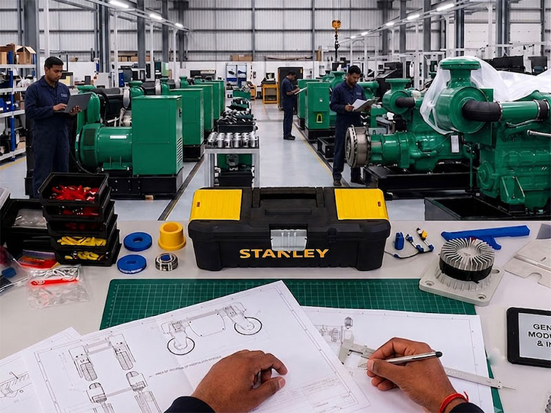 Engineer working with electrical panel