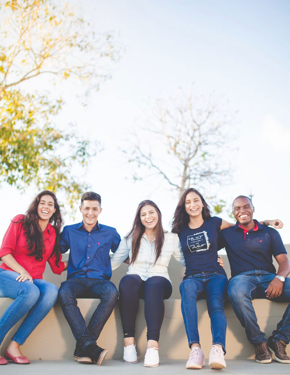 International students enjoying time together on campus